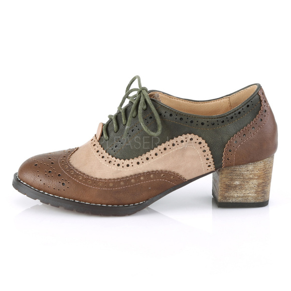 Spectator Lace Up Wingtip Oxford Saddle Shoes - Picture 3 of 5